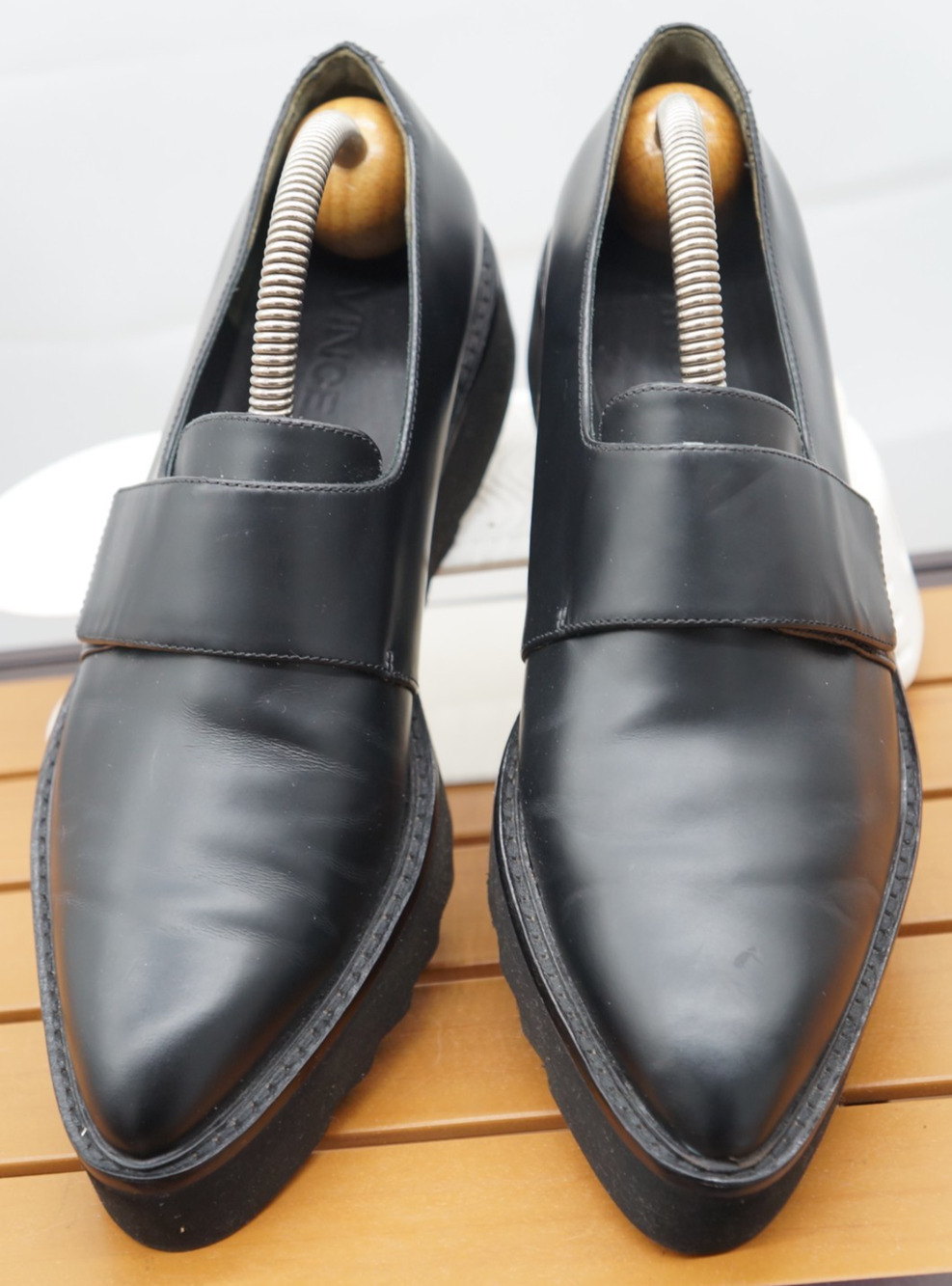 Vince Women's Black Ames Leather Creeper Loafers Size 8 $395 MSRP